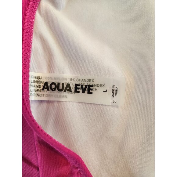Aqua Eve Womens Halter Tankini Bandeau Swimsuit Two-Piece Set Size Large Pink - Picture 8 of 10